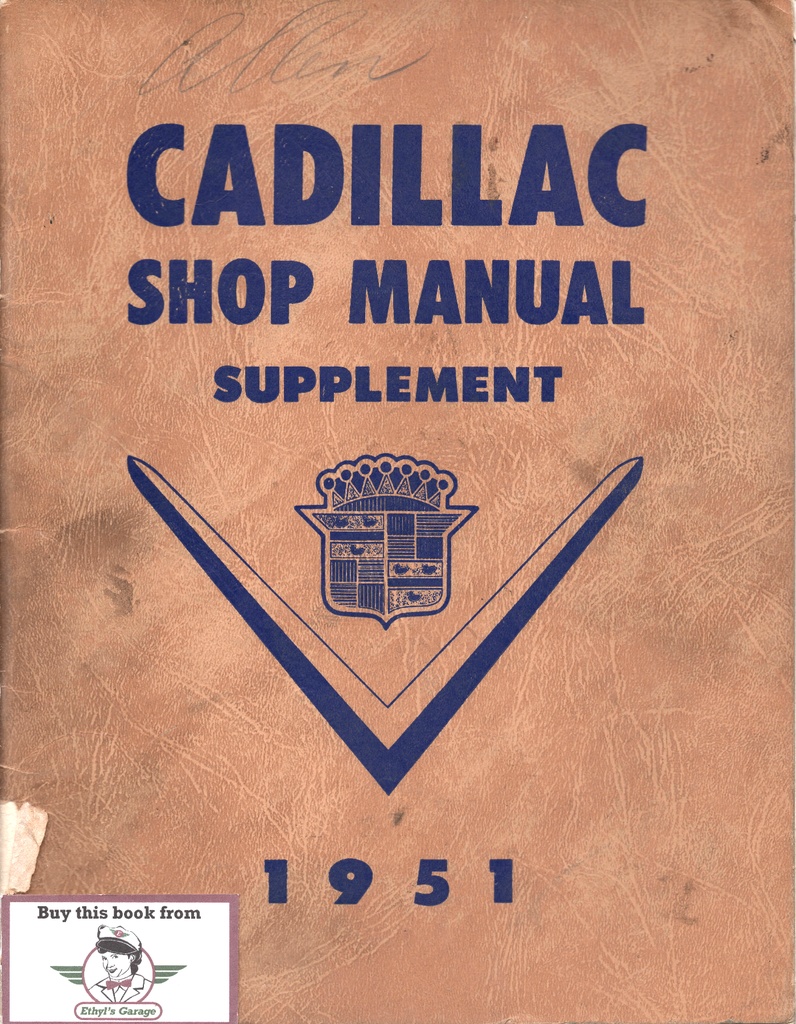 1951 Cadillac Shop Service Repair Manual Supplement