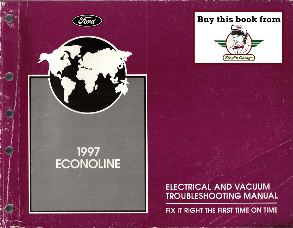 1997 Ford Truck Econoline Van & Club Wagon Electrical Troubleshooting Wiring Diagrams Shop Service Repair EVTM Manual