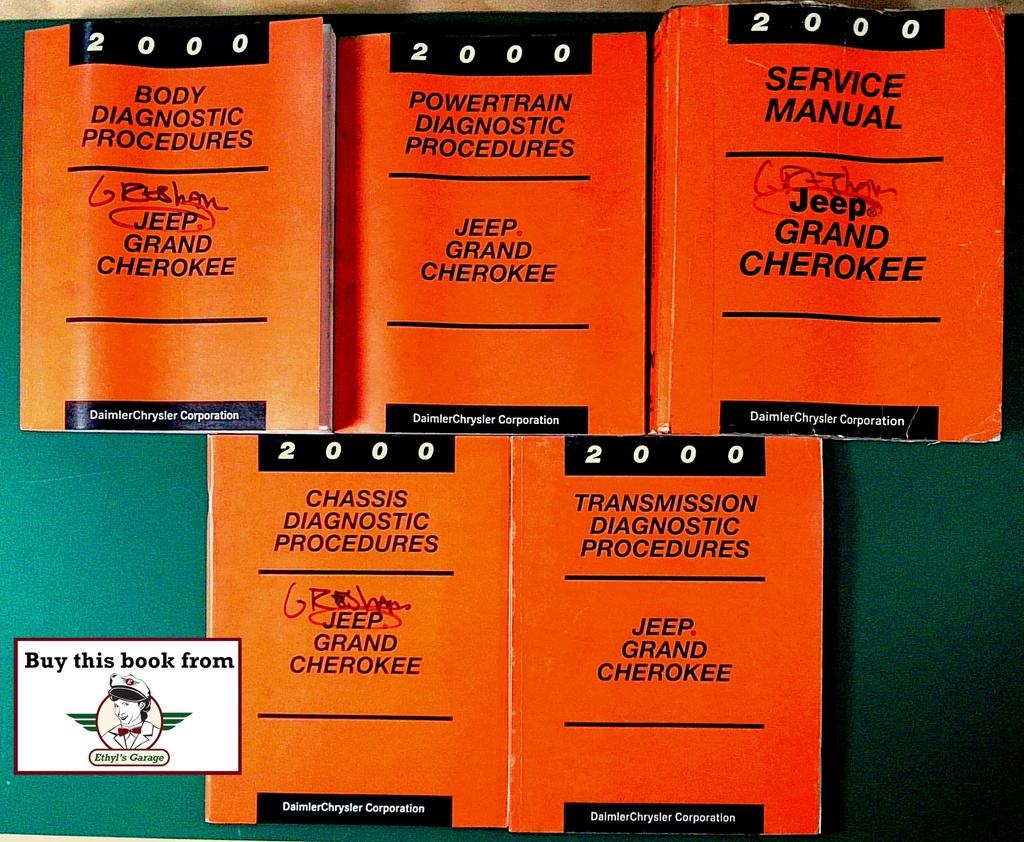 2000 Jeep Grand Cherokee Shop Repair & Diagnostic Service Manuals Complete Set