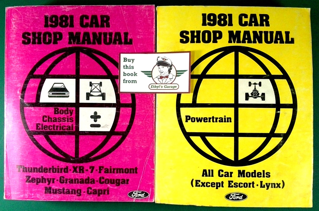 1981 Ford Mustang Mercury Capri Thunderbird Factory OEM Shop Repair Maintenance Service Manual 2 Vol. Set