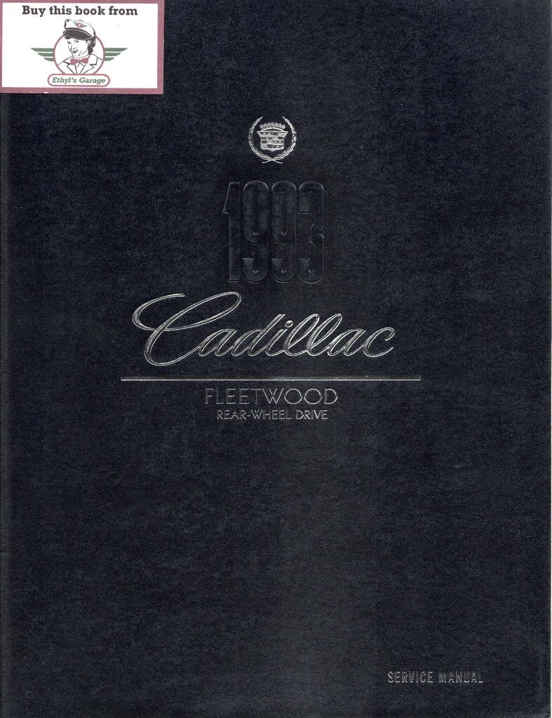 1993 Cadillac Fleetwood Factory OEM Shop Service Repair Manual