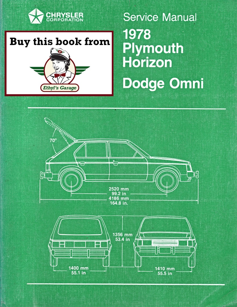 1978 Dodge/Plymouth Omni/Horizon Shop Maintenance Repair Service Manual