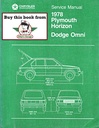 1978 Dodge/Plymouth Omni/Horizon Shop Maintenance Repair Service Manual