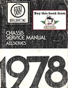 1978 Buick Factory Repair Maintenance Shop Chassis Service Manual All Series Regal Riviera Skyhawk Skylark Century LeSabre Electra