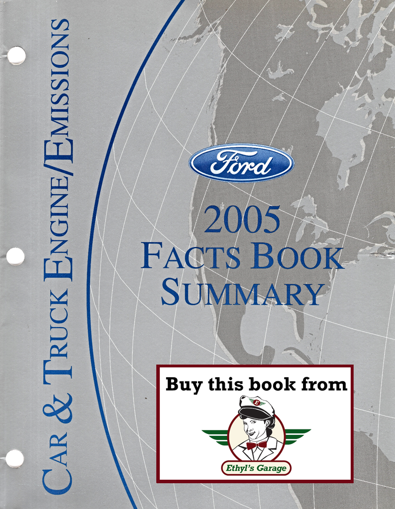 2005 Ford Car and Truck Engine/Emissions Facts Book Summary Manual