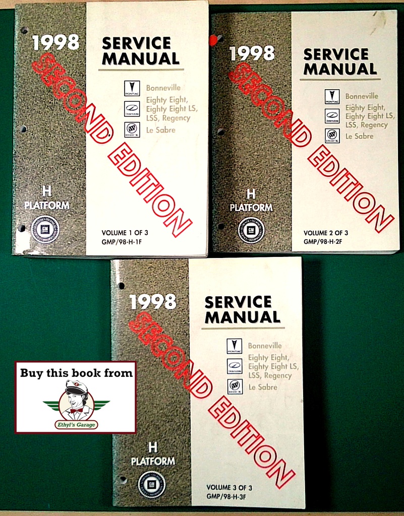 1998 Bonneville/Eighty-Eight/LSS/Regency/Le Sabre GM H Platform Factory Shop Service Repair Manual 3 Vol Set 2nd ed.