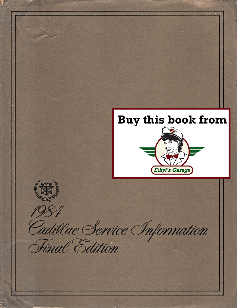 1984 Cadillac Factory Shop Service Repair Information Manual
