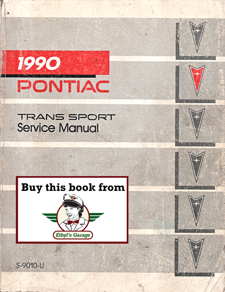 1990 Pontiac Trans Sport Factory Shop Repair Service Manual