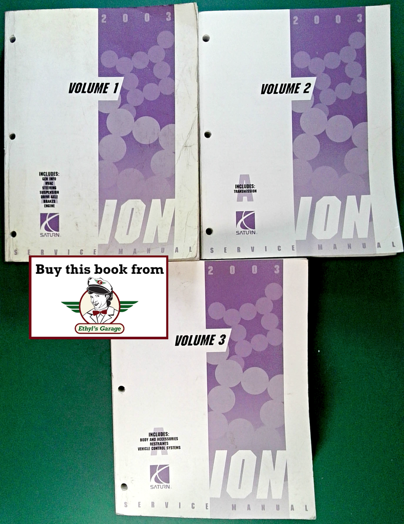 2003 Saturn ION Factory Shop Repair Service Manual Set