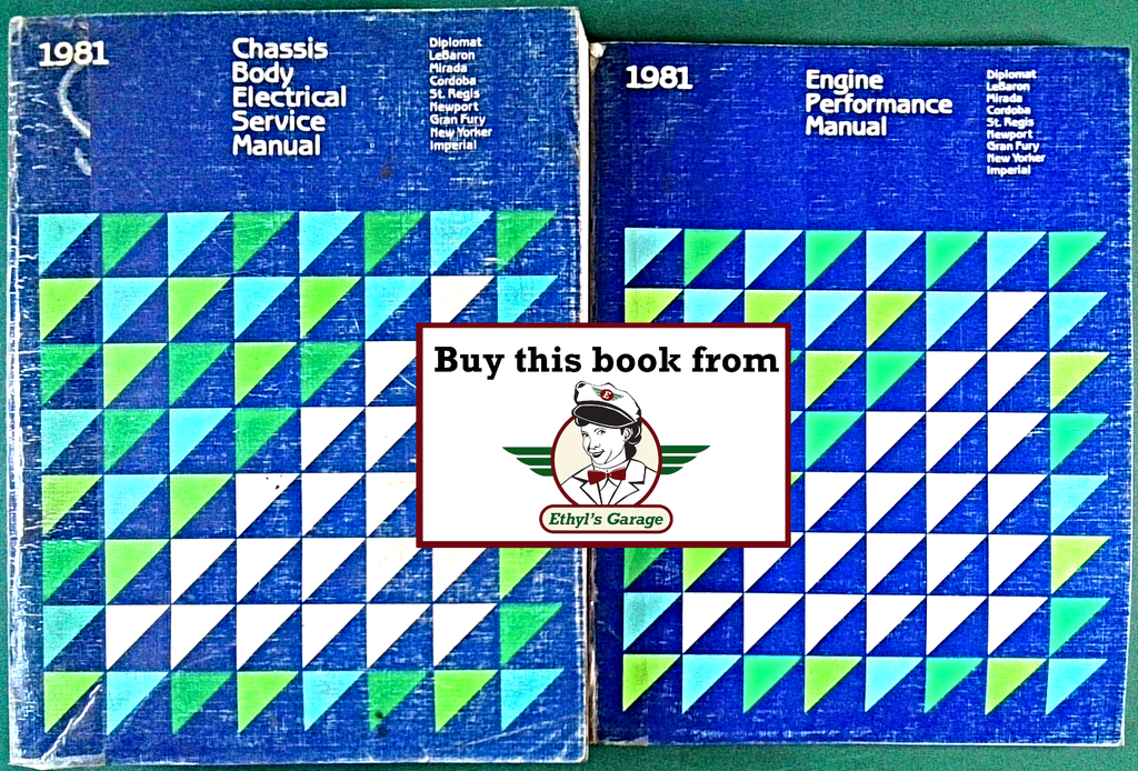 1981 Chrysler/Plymouth/Dodge RWD Car Factory Shop Service Manual Set Imperial/LeBaron/New Yorker/Newport/Diplomat/St. Regis/Cordoba/Mirada/Caravelle/Gran Fury