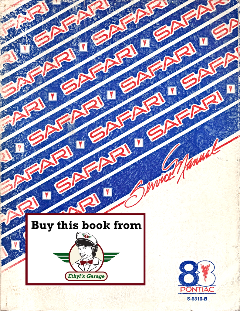 1988 Pontiac Safari Station Wagon Factory Shop Repair Service Manual