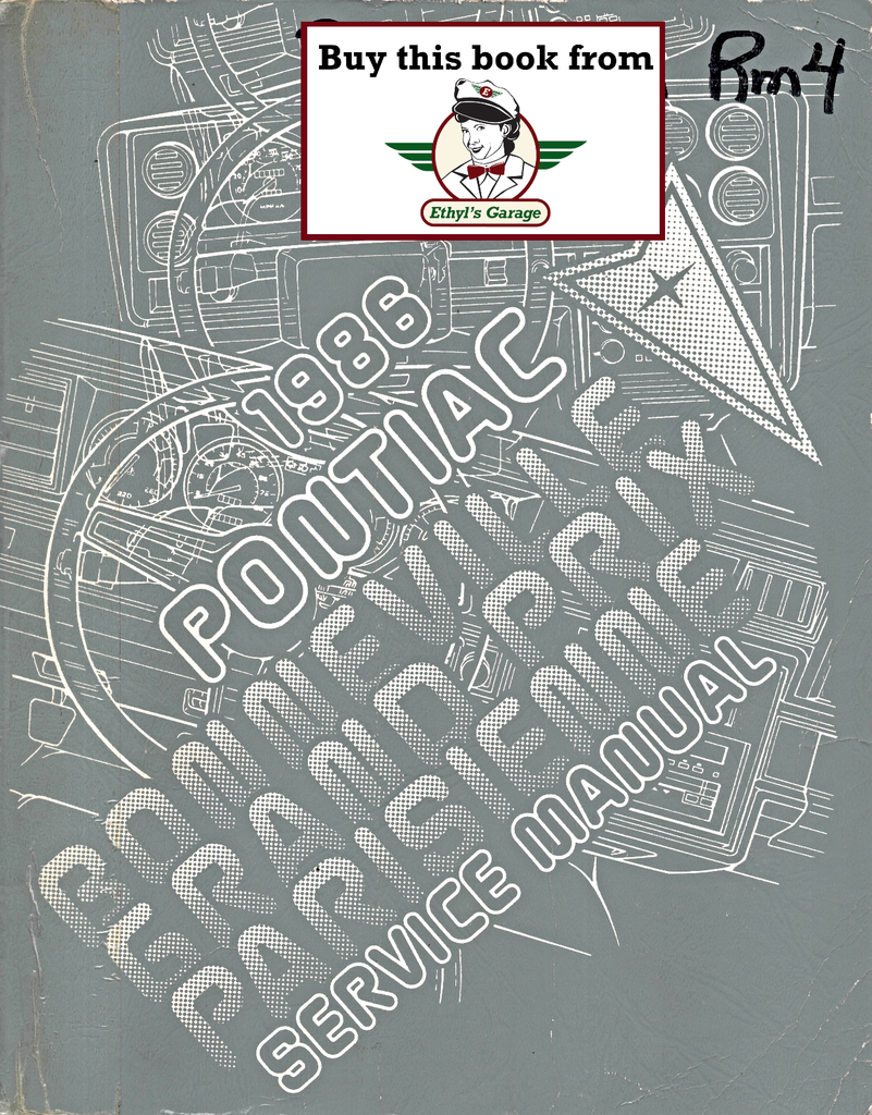 1986 Pontiac Bonneville, Grand Prix, Parisienne Factory Shop Repair Service Manual