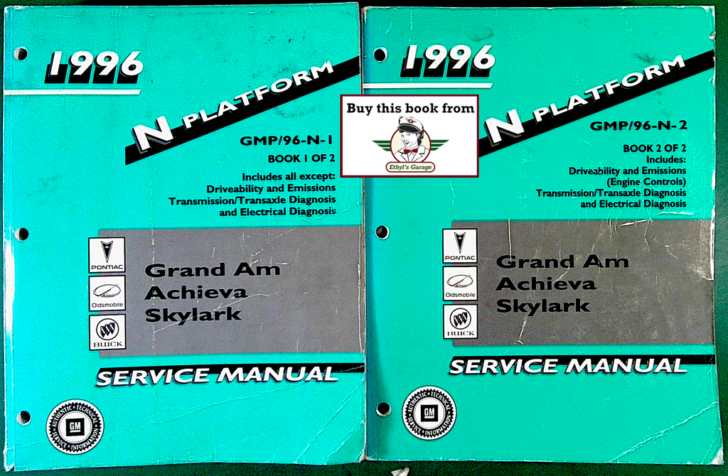 1996 Pontiac Grand Am, Oldsmobile Achieva, Buick Skylark Factory Shop Repair Service Manual Set 