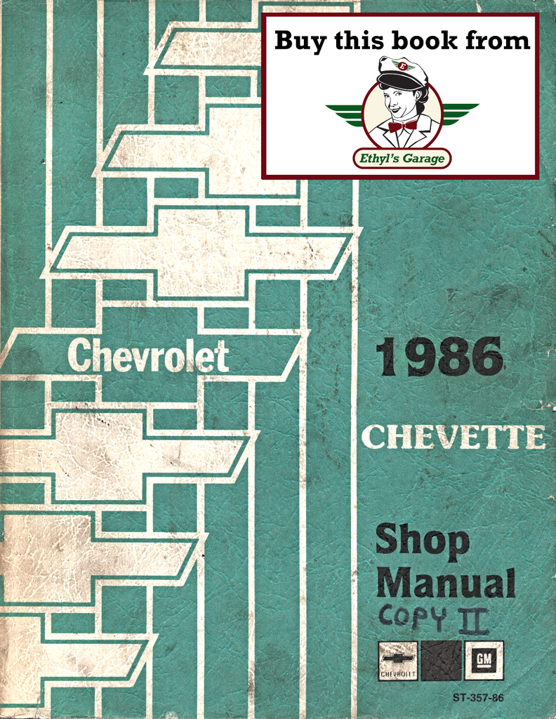 1986 Chevrolet Chevette Factory Shop Repair Service Manual