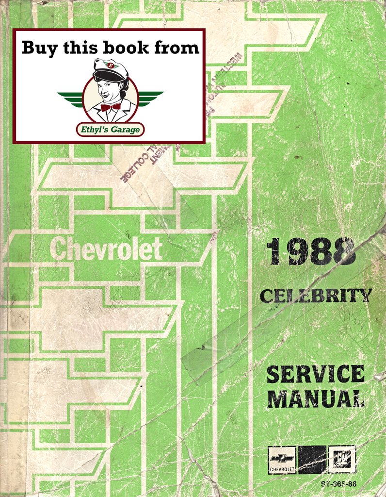 1988 Chevrolet Celebrity Factory OEM Shop Service Repair Manual