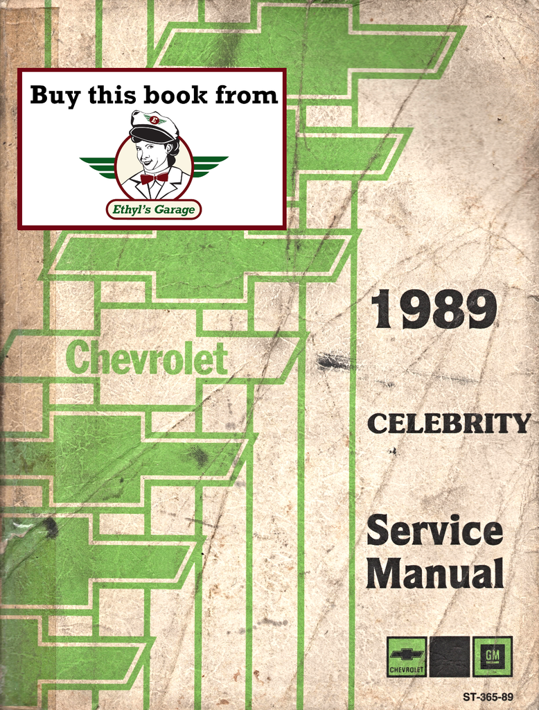 1989 Chevrolet Celebrity Factory OEM Shop Service Repair Manual