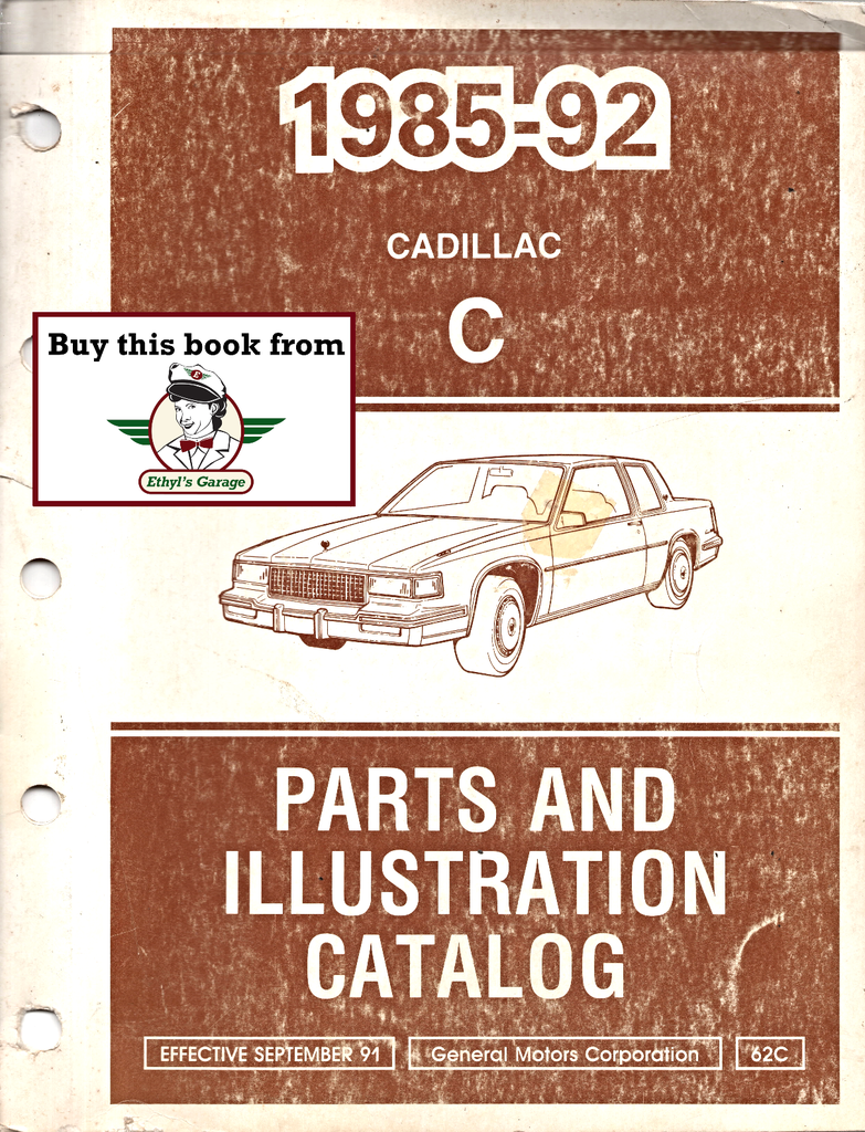 1985-1992 Cadillac C Body Parts & Illustration Catalog