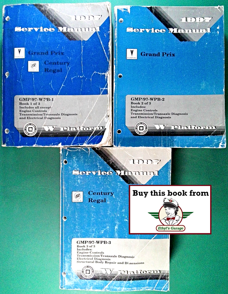 1997 Pontiac Grand Prix, Buick Century & Regal Factory Shop Repair Service Manual Set