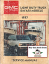 1987 GMC Safari M-Van Factory Service Shop Manual