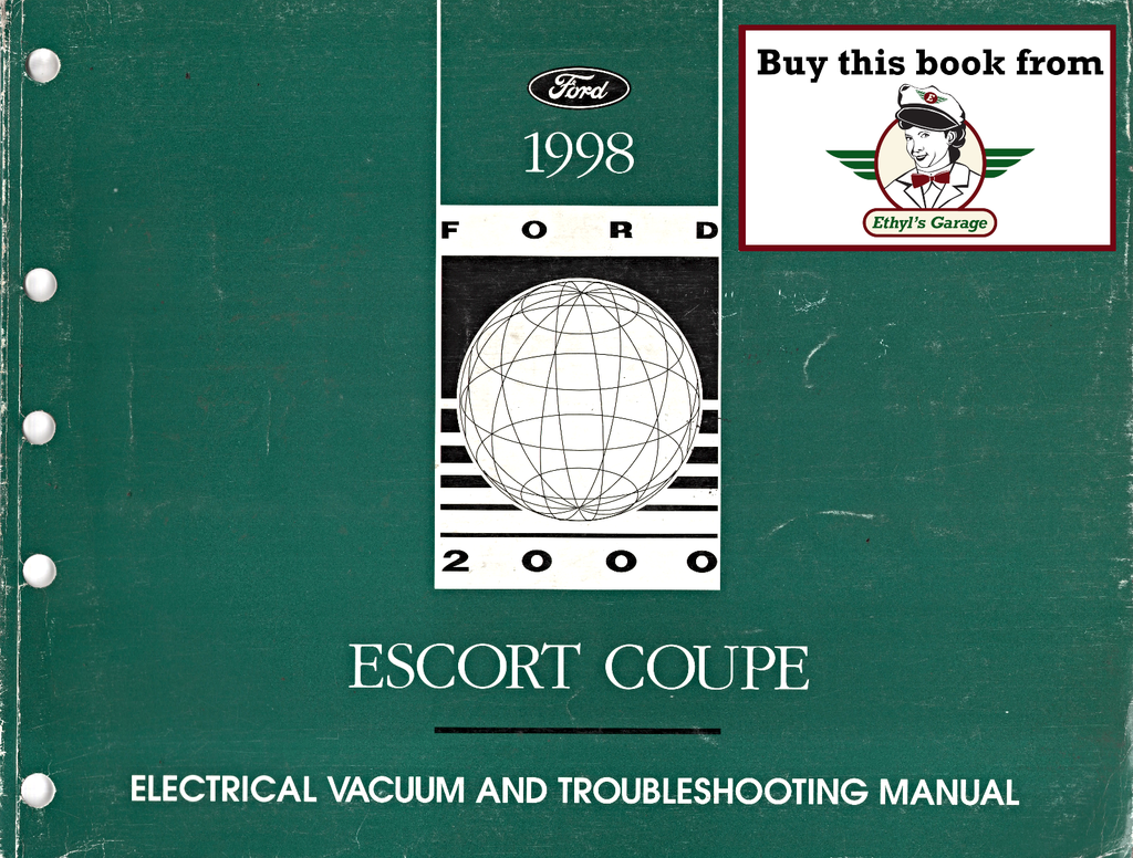 1998 Ford Escort Coupe Factory Electrical Vacuum & Troubleshooting Wiring Diagrams Manual