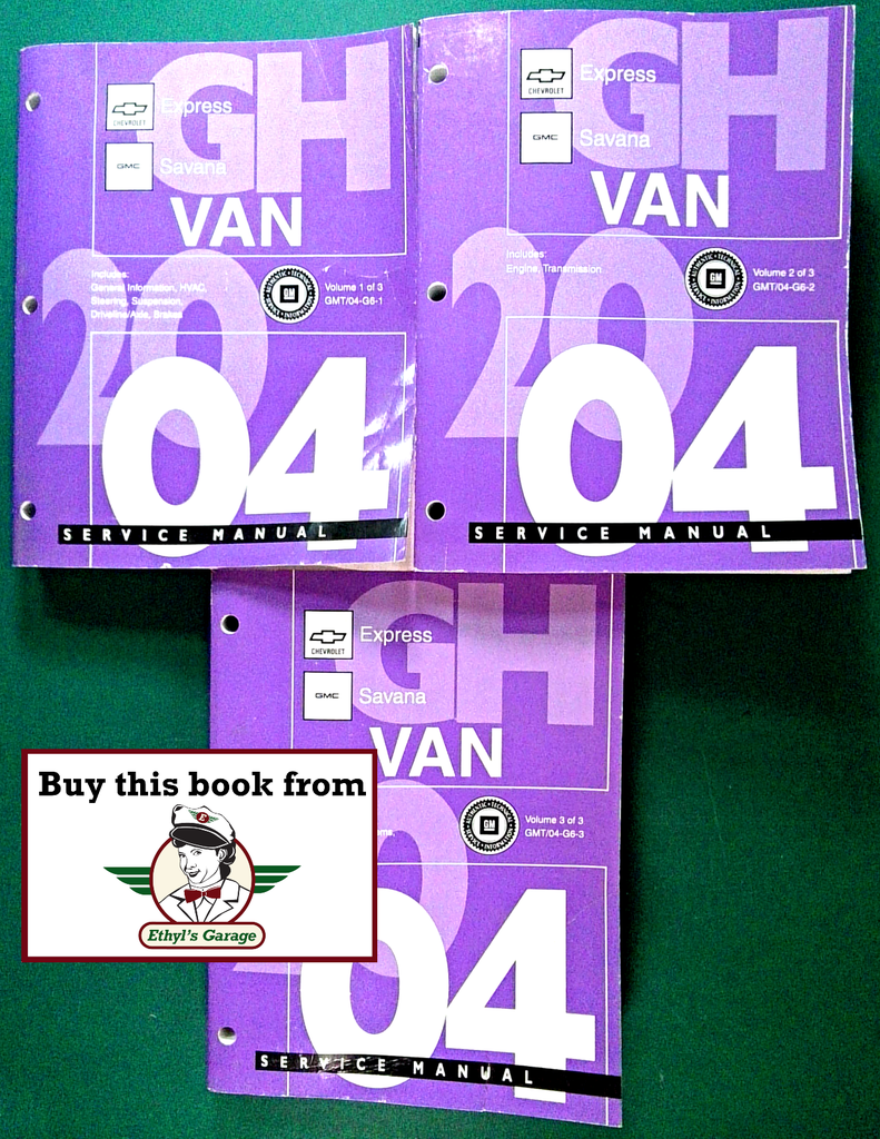 2004 Chevrolet/GMC G-Van, Chevrolet Express, GMC Savana Factory Shop Repair Service Manual Set