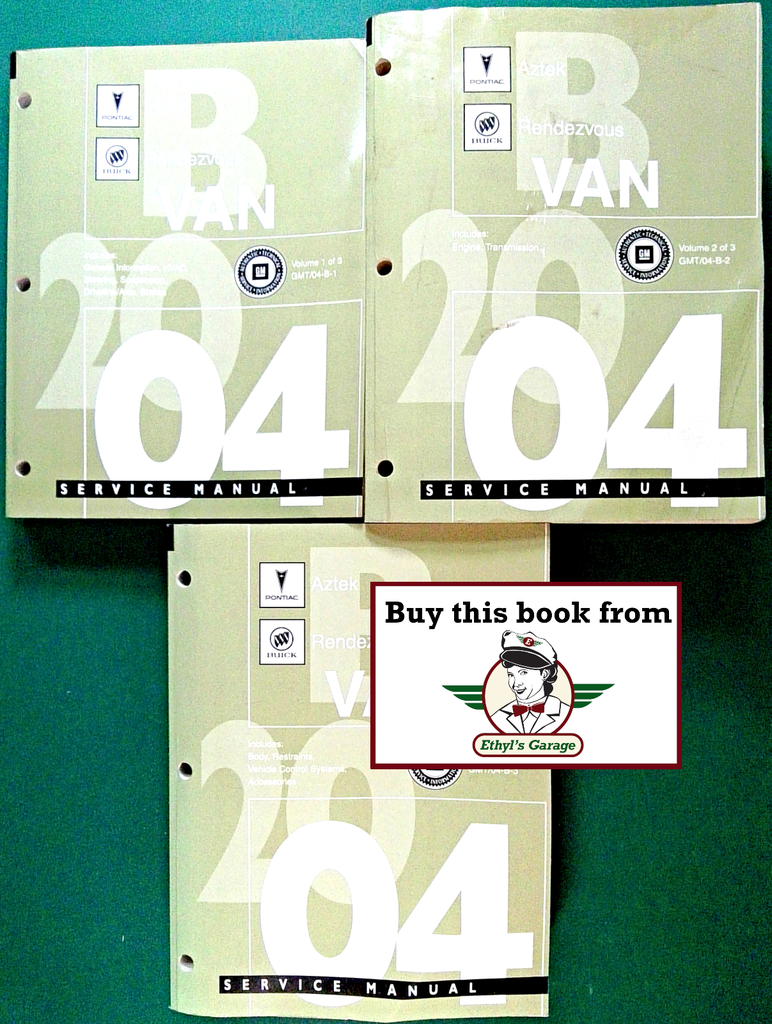 2004 Pontiac Aztec, Buick Rendezvous Factory Shop Repair Service Manual Set