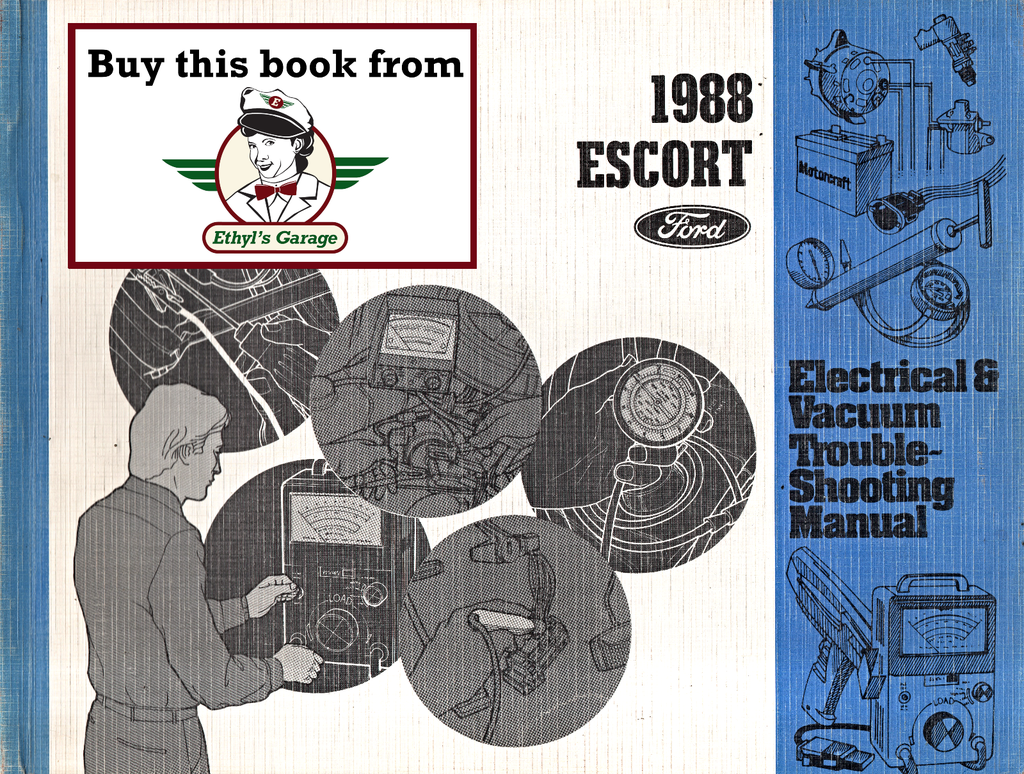 1988 Ford Escort & EXP Factory Electrical & Vacuum Troubleshooting Wiring Diagrams Manual EVTM