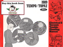 1989 Ford Tempo, Mercury Topaz Factory Electrical & Vacuum Troubleshooting Wiring Diagrams Manual EVTM