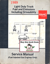 1989 GMC Light Duty Factory Fuel & Emissions Including Driveability Tune-up Manual C/K Pickup Suburban Jimmy G-Van P-Van M-Van S/T Truck