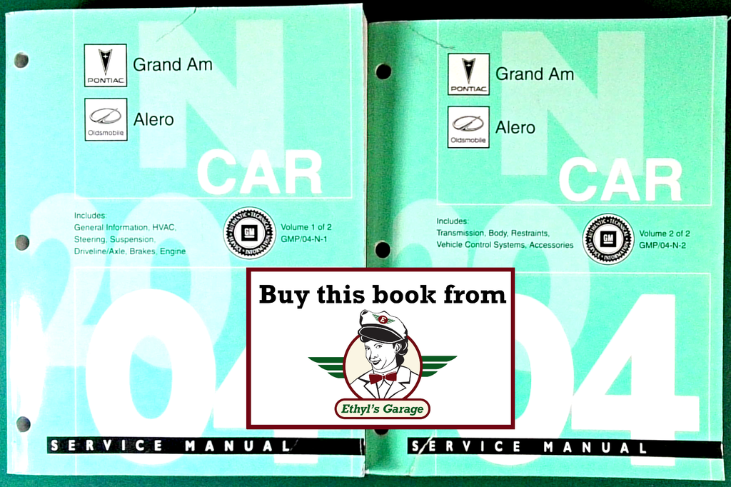 2004 Pontiac Grand Am, Oldsmobile Alero Factory Shop Repair Service Manual 2 Vol. Set