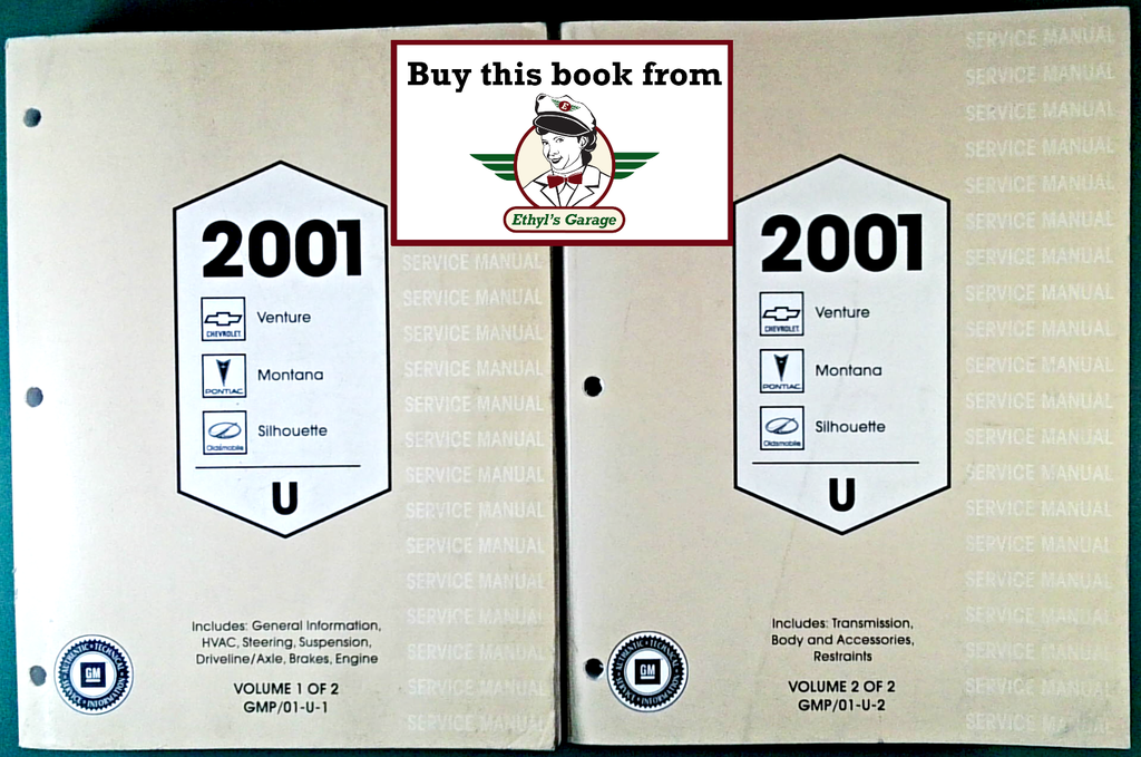 2001 Chevrolet Venture Pontiac Trans Sport/Montana Oldsmobile Silhouette Factory Shop Repair Service Manual Complete 2 Vol. Set