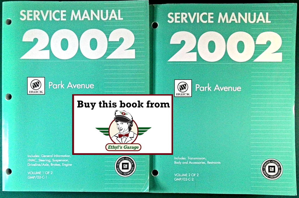 2002 Buick Park Avenue Factory Shop Repair Service Manual 2 Vol. Set