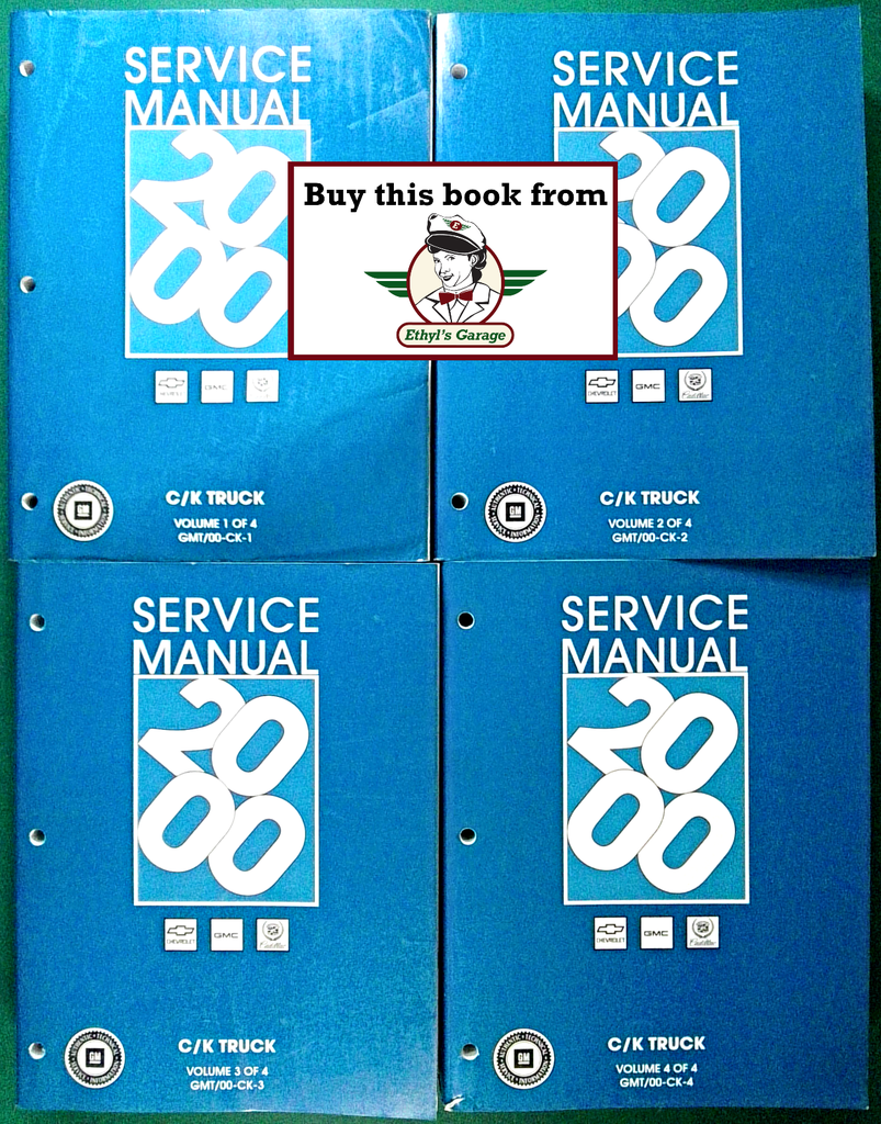 2000 Chevrolet/GMC/Cadillac Silverado/Sierra/Escalade Tahoe/Suburban/Yukon C/K Truck Factory Shop Repair Service Manual 4 Vol. Set