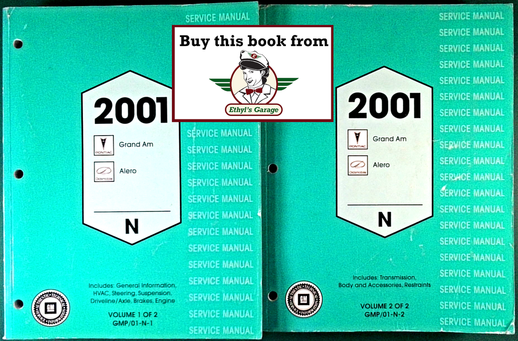 2001 Pontiac Grand Am, Oldsmobile Alero Factory Shop Repair Service Manual 2 Vol. Set  