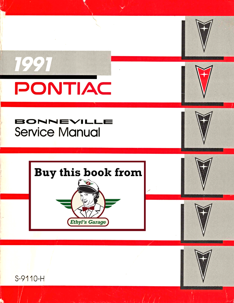 1991 Pontiac Bonneville Factory Shop Repair Service Manual