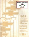 1987 Chevrolet Light Duty Truck Series 10-30 Fuel-Injected Gas Engine Driveability & Emissions Tune-up Service Manual (C/K Pickup, Suburban, Blazer, G Van, P Van)