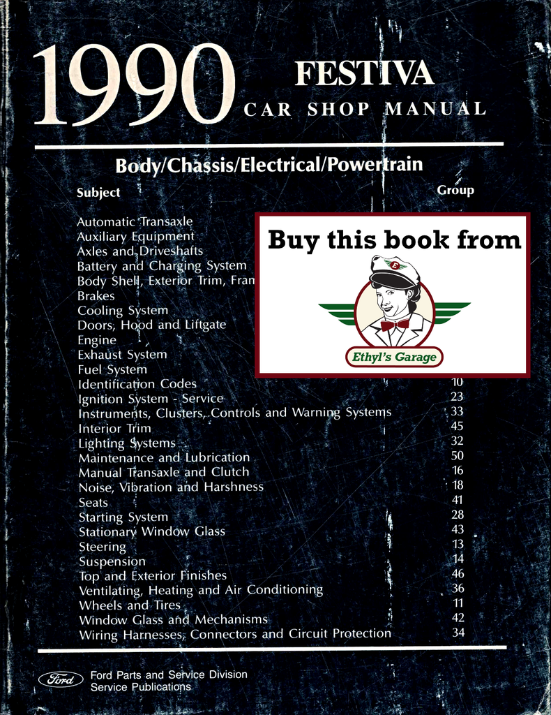 1990 Ford Festiva Factory Shop Service Manual