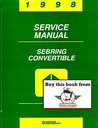 1998 Chrysler Sebring Convertible Factory Shop Repair Service Manual Supplement