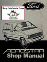 1986 Ford Aerostar Factory Shop Service Manual