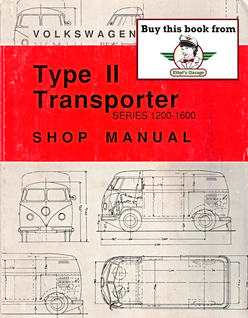1950-1962 Volkswagen Transporter Type 2 Official Shop Service Repair Manual, VW Bus
