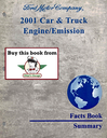 2001 Ford Car & Truck Factory Engine/Emissions Facts Book Summary