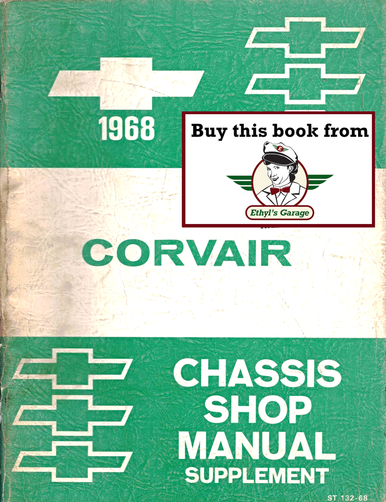 1968 Chevrolet Corvair Factory Shop Repair Chassis Service Manual Supplement