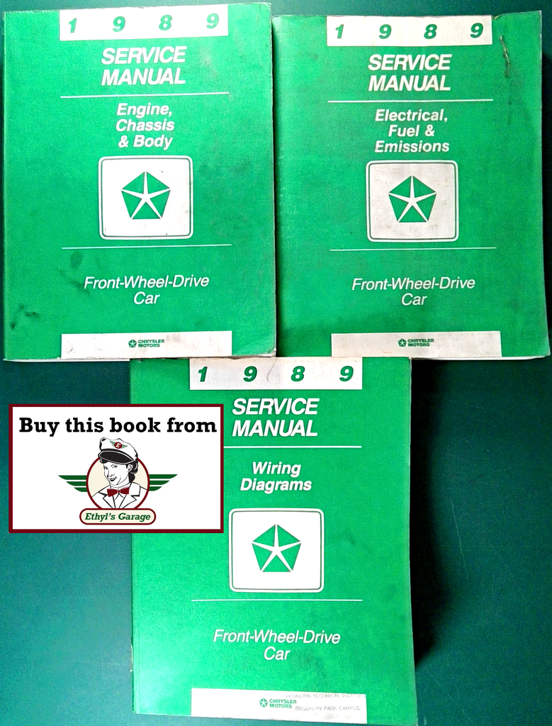 1989 Chrysler/Dodge/Plymouth FWD Service Manual Set--Omni/Horizon, Aries/Reliant, Shadow/Sundance, Daytona, LeBaron/Lancer, Dynasty/New Yorker