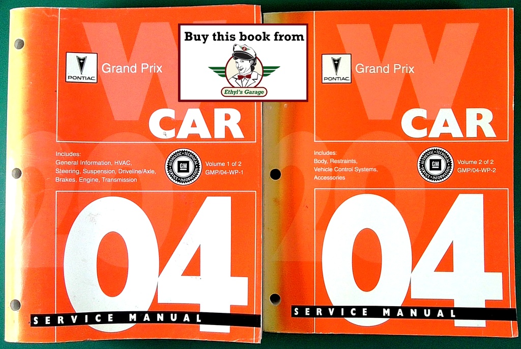 2004 Pontiac Grand Prix Factory Shop Repair Service Manual 2 Vol. Set