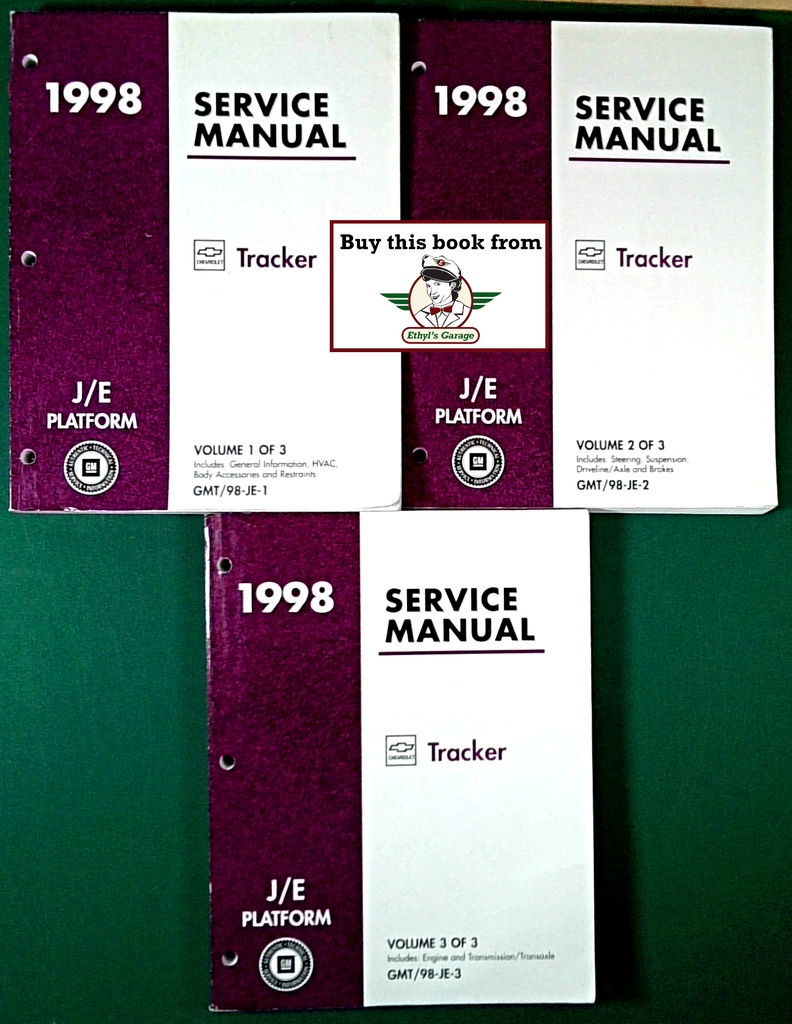 1998 Chevrolet Geo Tracker Shop Maintenance Repair Service Manual 3 Vol Set