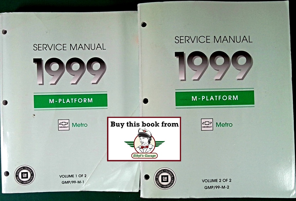 1999 Chevrolet Metro M-Platform Shop Repair Maintenance Service Manual 2 Vol. Set