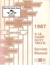 1987 Chevrolet Light Duty Truck S-10 S Series Models Pickup Blazer Shop Repair Service Manual