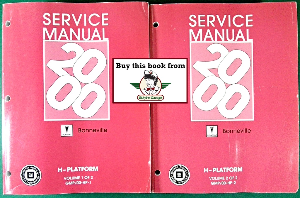 2000 Pontiac Bonneville Shop Repair Maintenance Service Manual 2 Vol. Set