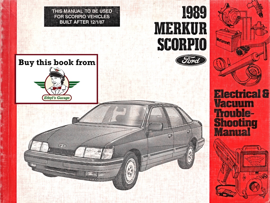 1989 Merkur Scorpio Electrical & Vacuum Troubleshooting Manual & Wiring Diagrams (EVTM)