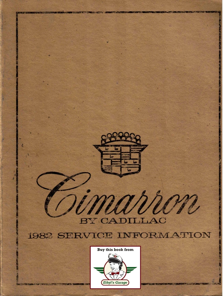 1982 Cimarron by Cadillac OEM Factory Service  Shop Manual